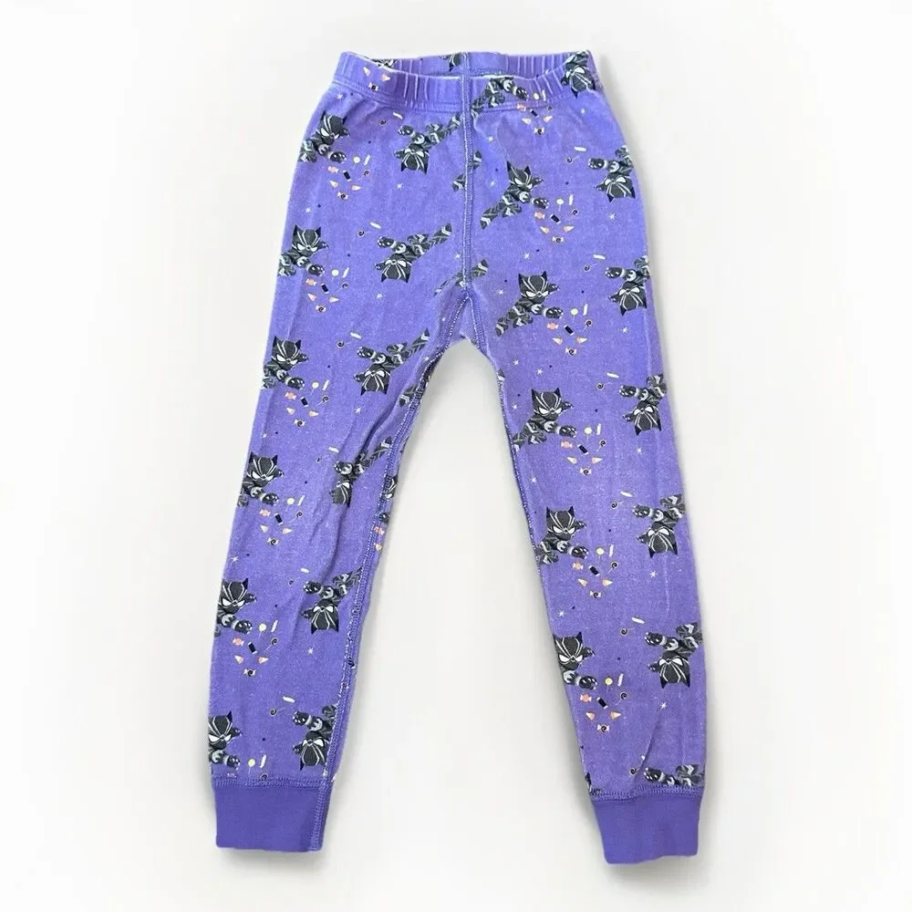 Hanna Andersson Black Panther Marvel Halloween Candy Long John Pajamas Size 4